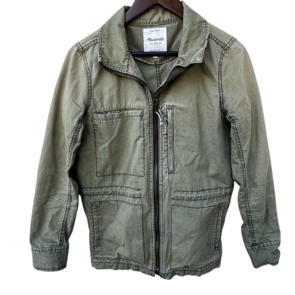 Madewell‎ Womens Olive Green Utility Field Jacket Full Zip Cotton Size M